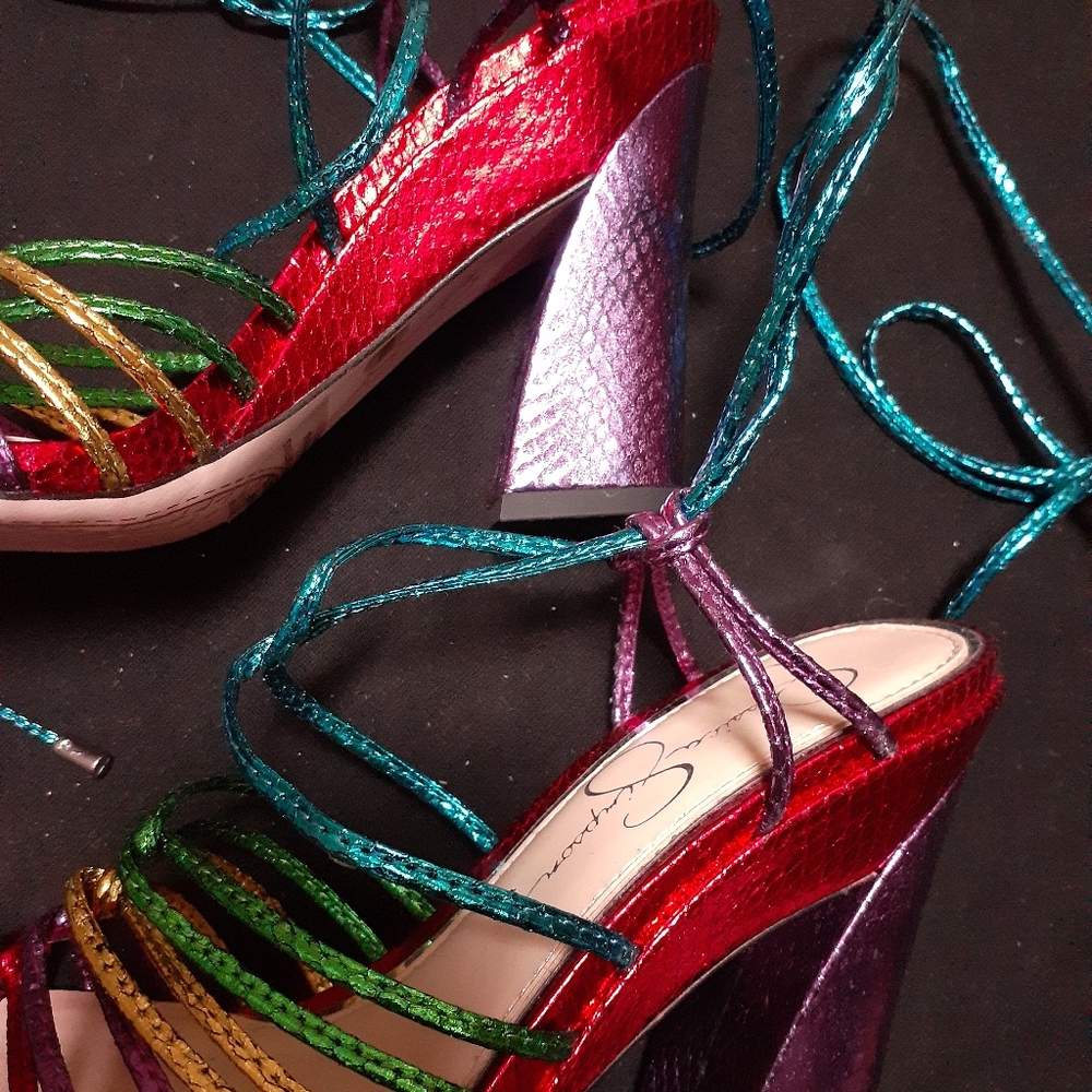 Metallic multicolored Jessica Simpson platform - Picture 2 of 4